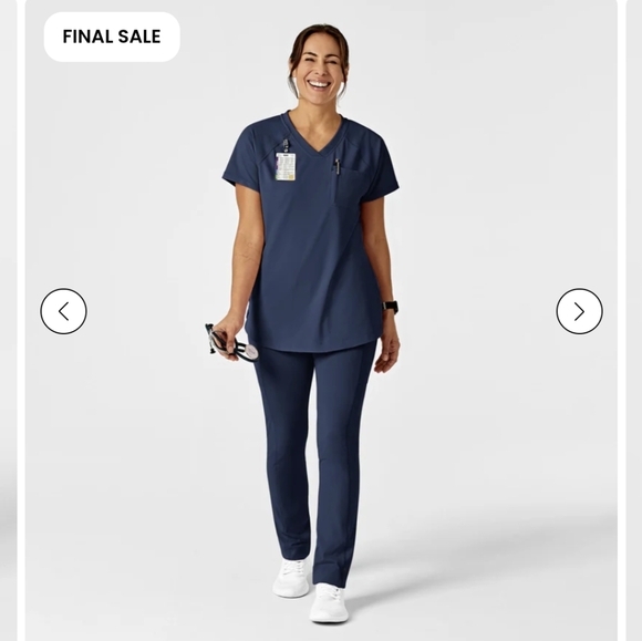 NWT Wink Navy Yoga Straight Leg Scrub Pant - Picture 3 of 12